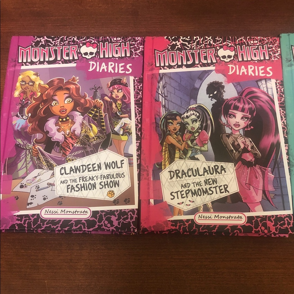 Monster High Diaries Books - Pink & Purple Covers